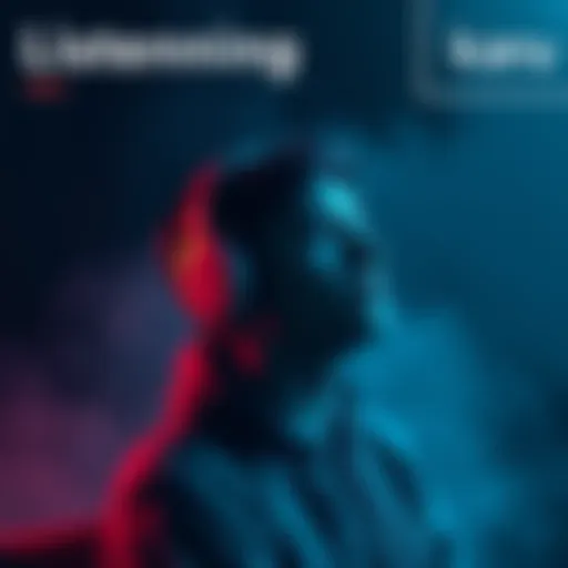A person with headphones enjoying music, surrounded by a dark and moody atmosphere, representing the captivating sound of Sleep Token.