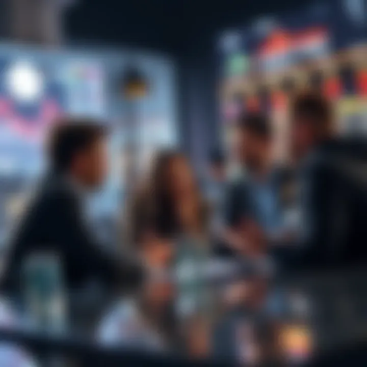 People engaging in a discussion about Litecoin market trends and trading strategies