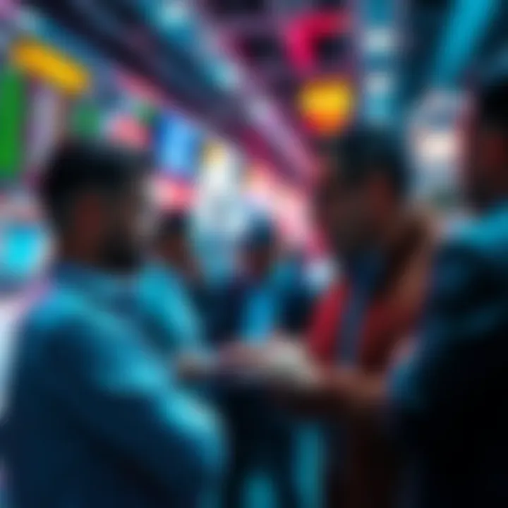People engaging in a discussion about Litecoin trading strategies and market trends.
