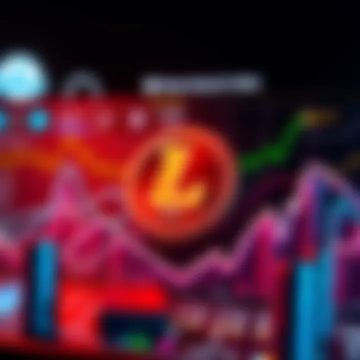 A visual representation showing Litecoin transactions and popular spending categories like gaming, gift cards, and VPN services.