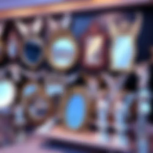 A display of the Little Angel mirror collection, featuring various mirror designs with angelic themes, showcasing their decorative and practical aspects.