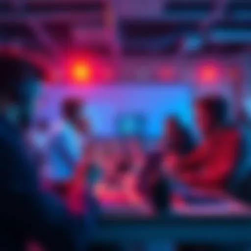 A group of developers coding together on laptops to create a ticket minting process for Builderfest 2026 in a workshop setting