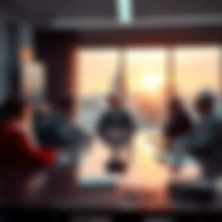 A group of lobbyists in a conference room discussing Flexa's lobbying strategies in Washington, D.C.