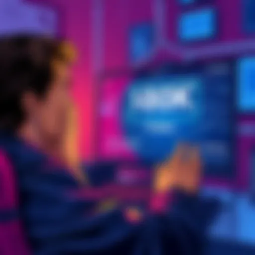 A frustrated person looking at a computer screen showing a frozen account message with a dollar amount prominently displayed.