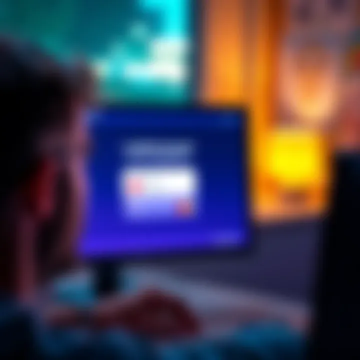 A frustrated person looking at a computer screen showing a locked Revolut account notification, worried about their inaccessible funds.