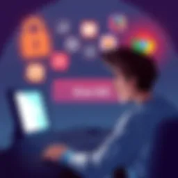 A frustrated person at a computer screen showing Error 503 message, with icons for iOS and various browsers in the background.