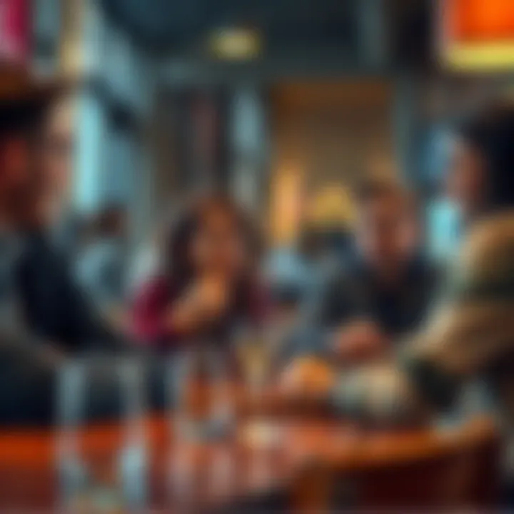A group of people discussing their concerns over Flexa Capacity changes at a café.