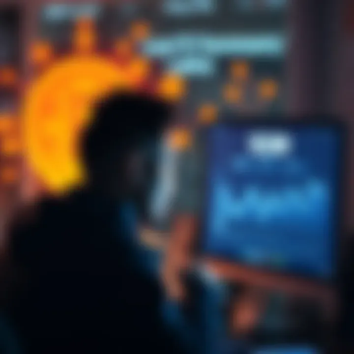 A person staring at a computer screen showing a wallet balance with a shocked expression, symbolizing lost funds in cryptocurrency.