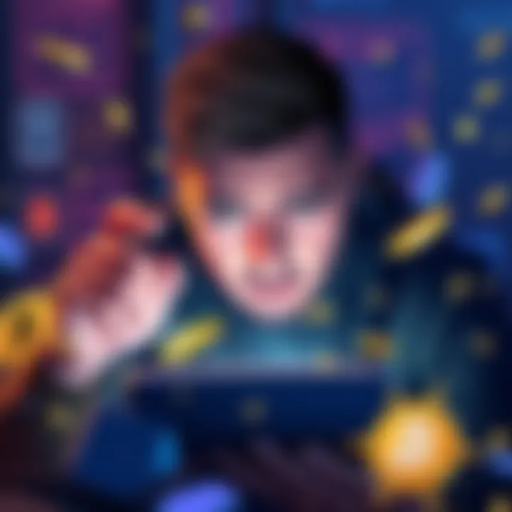 A frustrated user staring at their device showing failed ETH swap transactions, surrounded by digital tokens DAI and USDT, illustrating the confusion of lost funds.