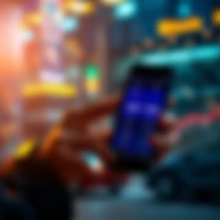 Low-cost crypto swap platforms A person using a smartphone to check crypto exchange rates with USDT and BTC displayed on the screen.