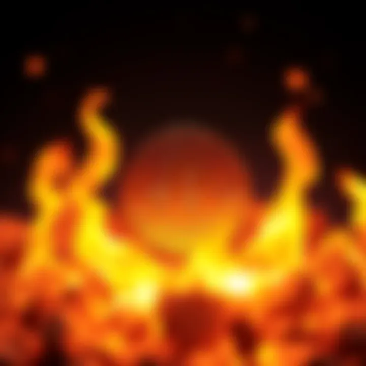 Luna Classic coin surrounded by flames representing supply burns