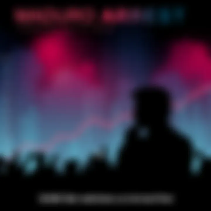 Visual representation of betting on Maduro's arrest, featuring a graph showing rising bets and a silhouette of a man symbolizing Maduro.