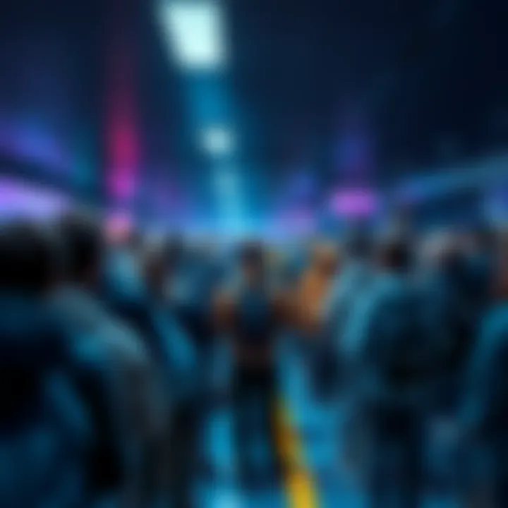 A digital representation of a queue with people waiting to migrate to the mainnet, showing frustration and confusion