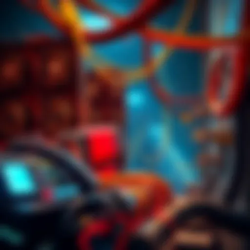 A scene showing electricity cables and mining equipment in disarray, symbolizing the illegal crypto mining operations causing massive losses in Malaysia.