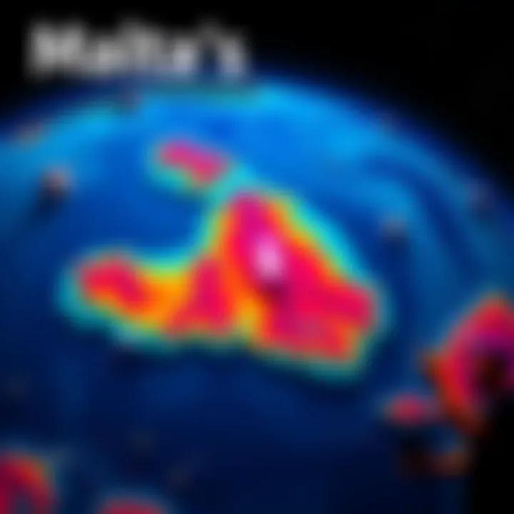A colorful map highlighting Malta in Atlas Earth, showing excitement for the upcoming launch with community members discussing plans.