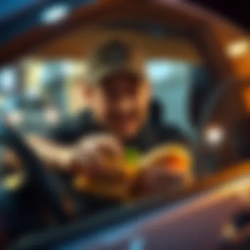 A man named Joe is seen stealing Banh Mi sandwiches from a delivery driver's car during a delivery mix-up.