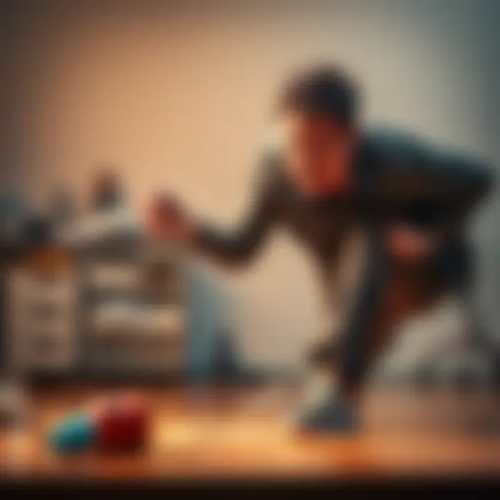 Man Making a Mistake A man humorously struggling with everyday tasks, like spilling coffee and tripping over his shoelaces, highlighting his clumsy nature.