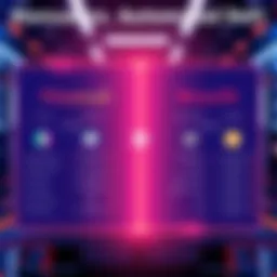 A comparison chart showing manual processes and automated services in decentralized finance, highlighting their features and benefits.