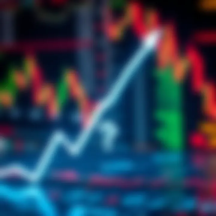 Market Price Decline Graph showing a downward trend in market prices with a question mark representing uncertainty about selling or holding, set against a blurred background of financial charts.