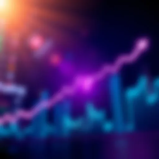 A line graph showing a recent surge in the stock market with a question mark indicating uncertainty.