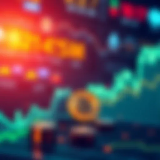 A graph showing a dip in crypto market values with symbols for Bitcoin and Ethereum alongside utility-driven project icons.