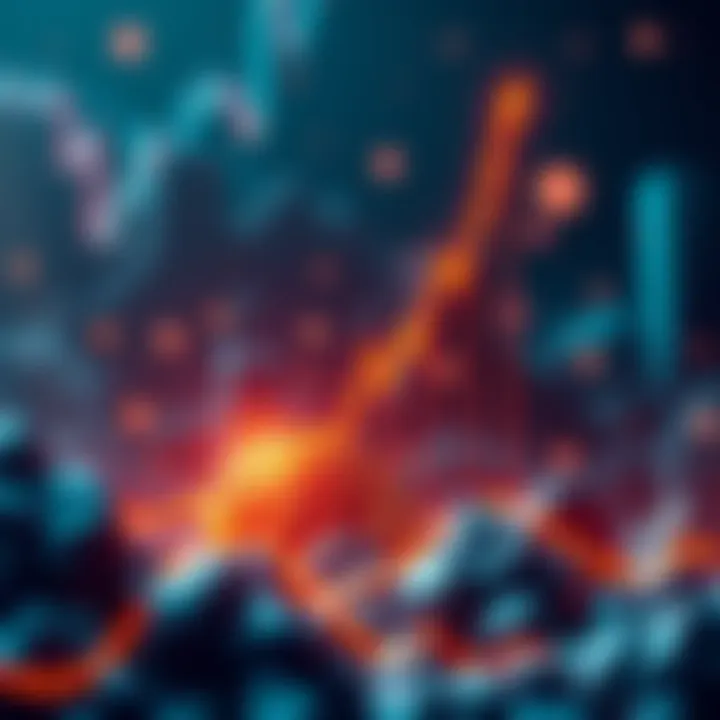 A graphic showing a rising cryptocurrency market trend with an emphasis on Kendu's growth potential.