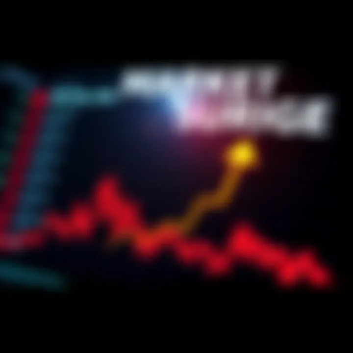 Market Price Surge A chart showing a significant rise in stock prices with arrows indicating upward movement.