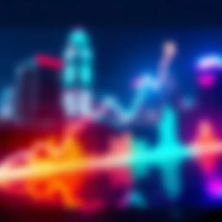 Graph showing sudden market increase on Sunday night with upward trend line