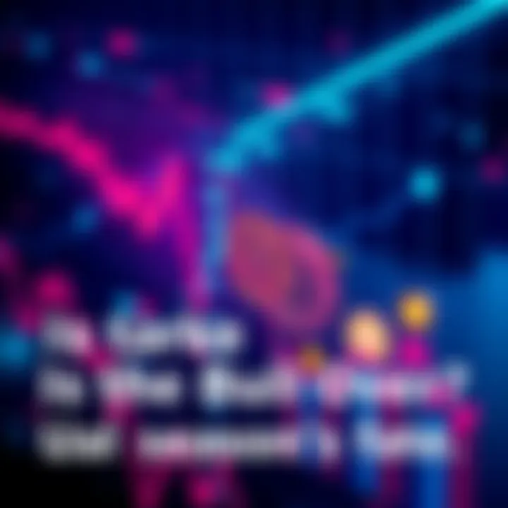 A chart showing market trends with a downward trend line and cryptocurrency symbols, indicating concerns about the bull market and potential Alt season.