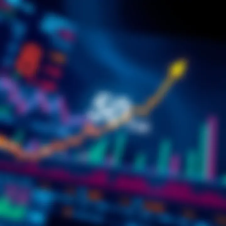 A visual representation of market trends indicating a potential price point of 50 cents, featuring rising graphs and trading indicators.