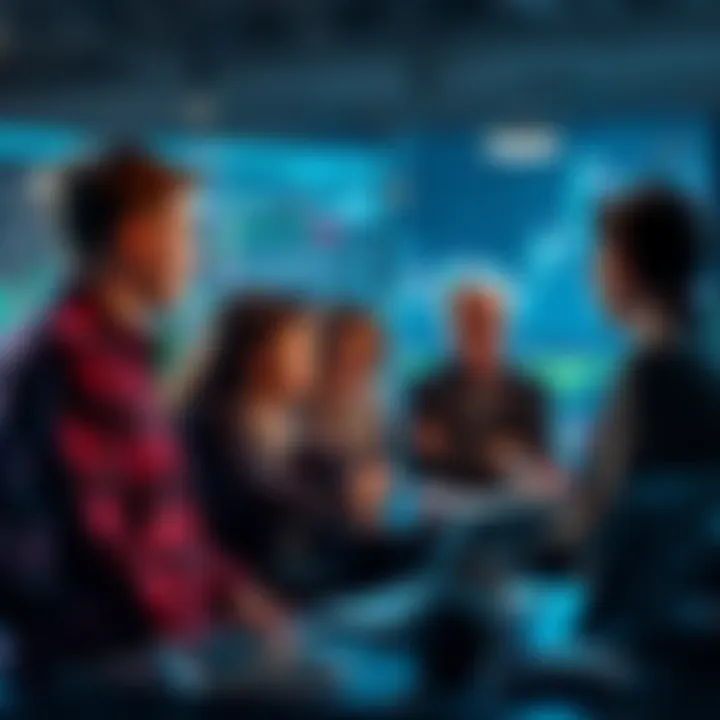 People discussing market trends and predictions for a pump in a digital setting