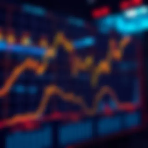 Graph showing rising and falling stock prices representing market volatility