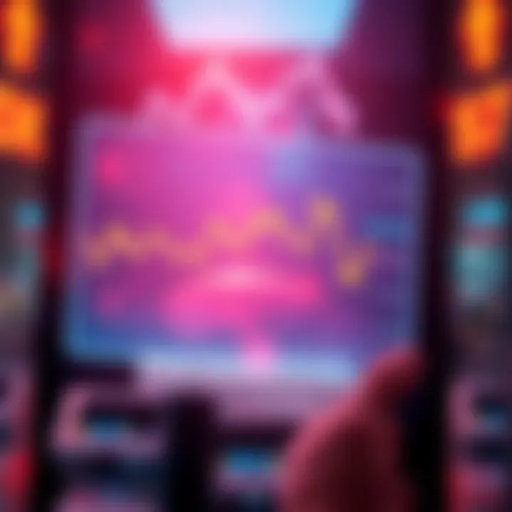 A graphic showing a financial chart with falling numbers, highlighting poor investment returns for an app promising returns on parcel purchases.