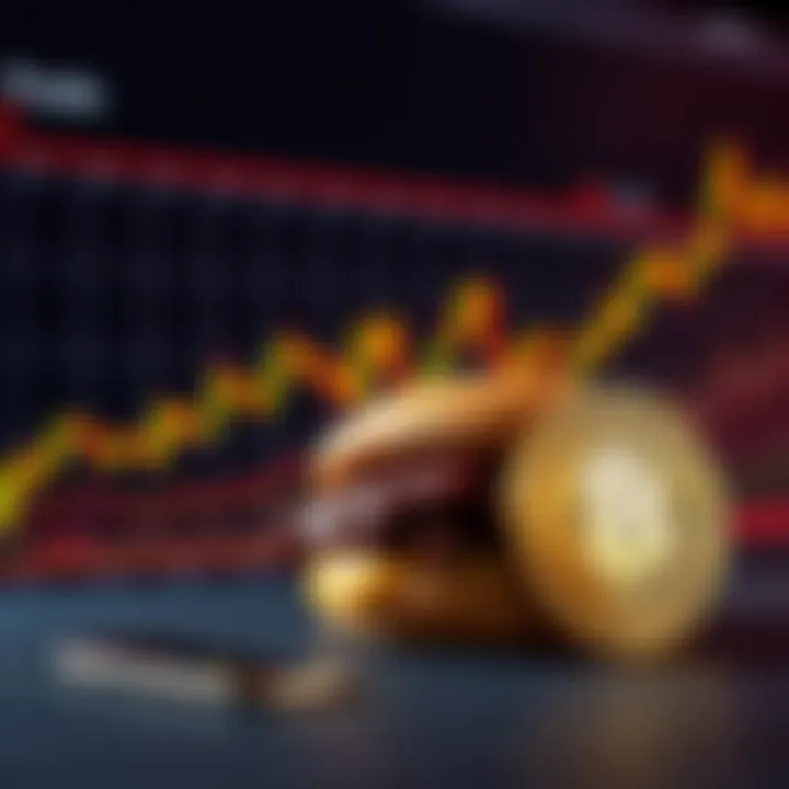 A McRib sandwich next to a chart showing Bitcoin prices, symbolizing the unusual link between fast food and cryptocurrency markets.