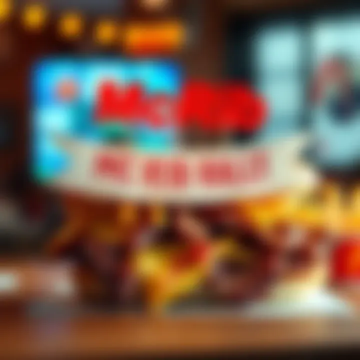 A delicious McRib sandwich displayed with a festive banner announcing the McRib Rally