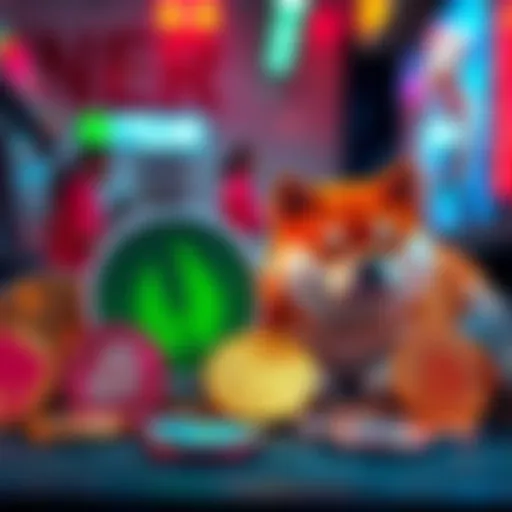 A visual representation of various meme coins like Dogecoin and Shiba Inu, symbolizing their influence on Robinhood Chain's early growth in the crypto market.
