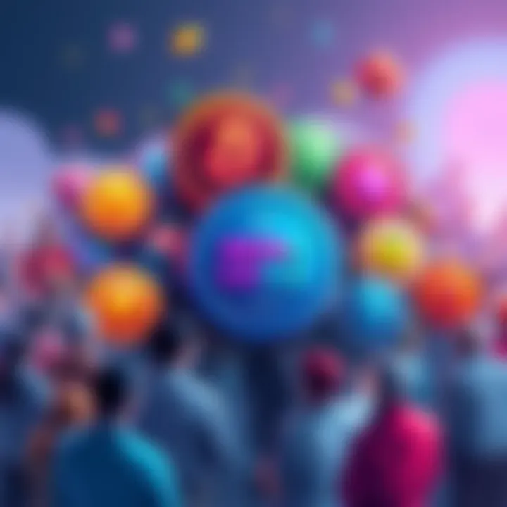 Meme Coins Overview A colorful illustration of various meme coins with fun designs representing their playful nature, surrounded by people debating their investment value.