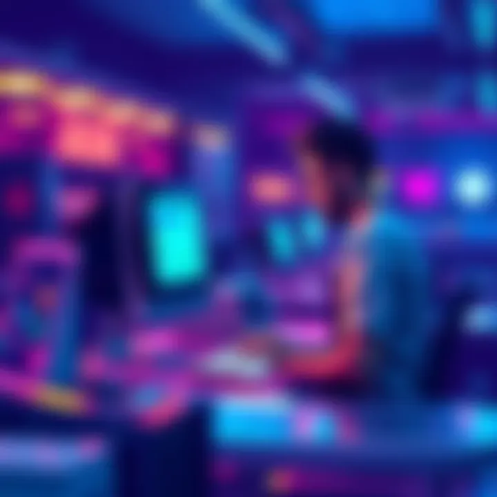 A merchant at a computer creating payment links for ADA transactions, showcasing ease of accepting cryptocurrency payments.