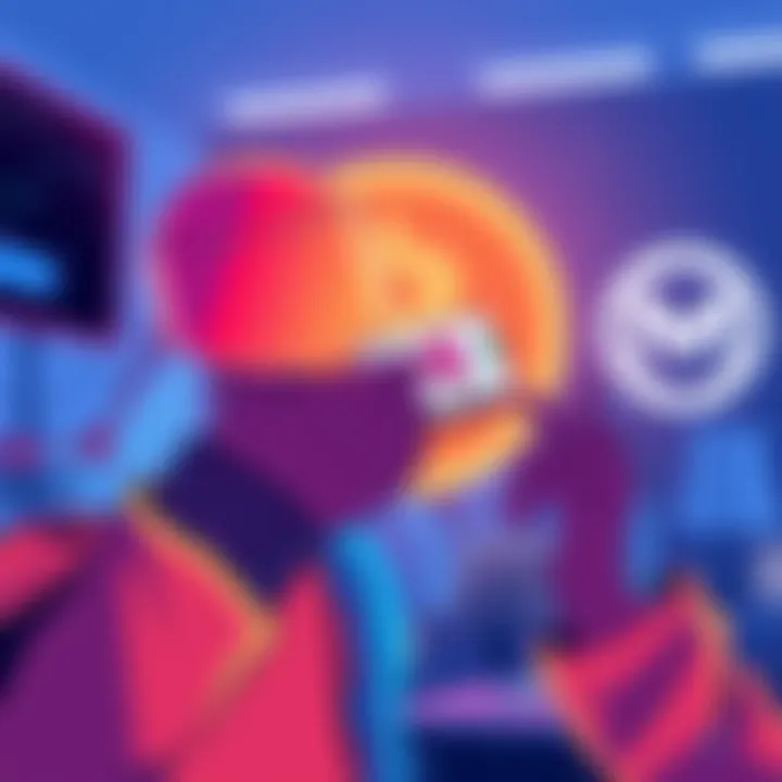 Illustration showing a creator receiving USDC payments with a digital currency symbol and Meta logo in the background.