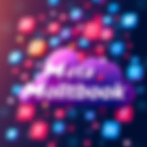 Illustration of Meta logo and Moltbook logo merging together, surrounded by social network icons, representing AI-enhanced user engagement.