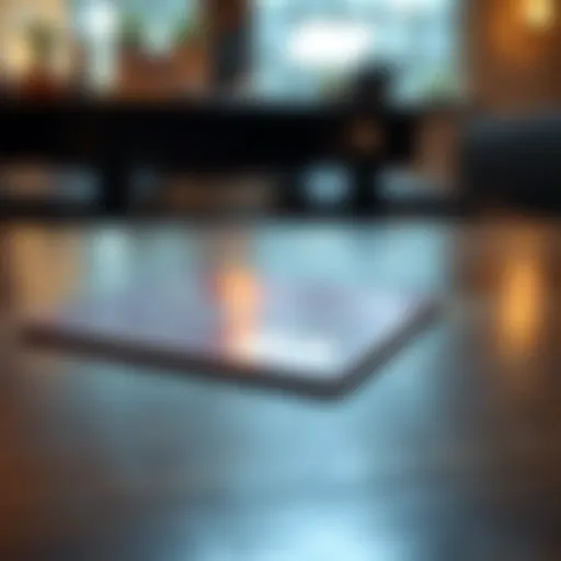 Close-up of a shiny metal credit card lying on a wooden table with a subtle sparkle