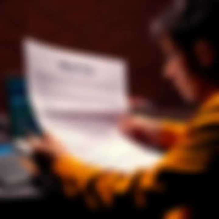 A person reviewing a document about the Metal Plan subscription with a calculator and a laptop in the background.
