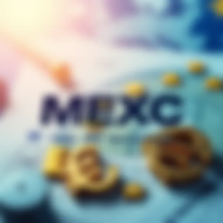 A visual representation of MEXC logo alongside euro symbols and tax forms, highlighting the connection between crypto exchanges and tax regulations in Europe.