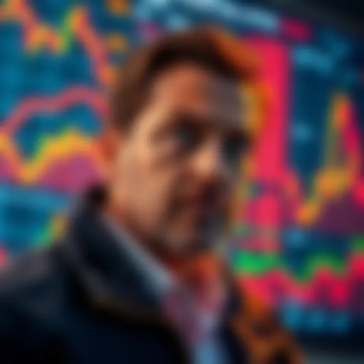 Michael Saylor in front of Bitcoin charts Michael Saylor looking concerned while observing Bitcoin price charts