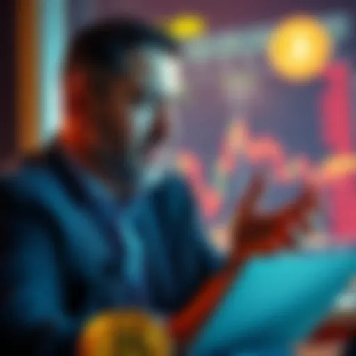 Michael Saylor discussing Bitcoin investment strategies with charts in the background