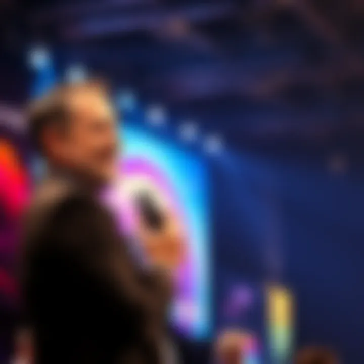 Michael Saylor passionately discussing his views on cryptocurrency at a conference stage