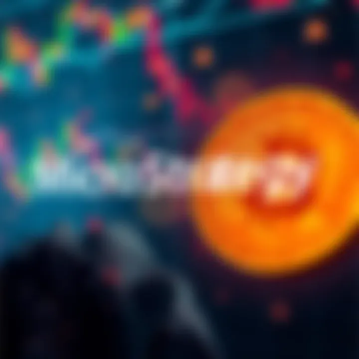 A visual representation of MicroStrategy's stock falling with Bitcoin symbols in the background, showing investment struggles.