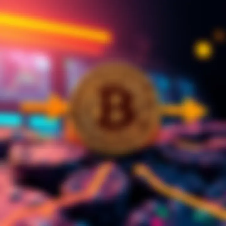 MicroStrategy Bitcoin Strategy Change An illustration showing a Bitcoin symbol with arrows indicating a shift in strategy, reflecting MicroStrategy's new approach to selling Bitcoin.