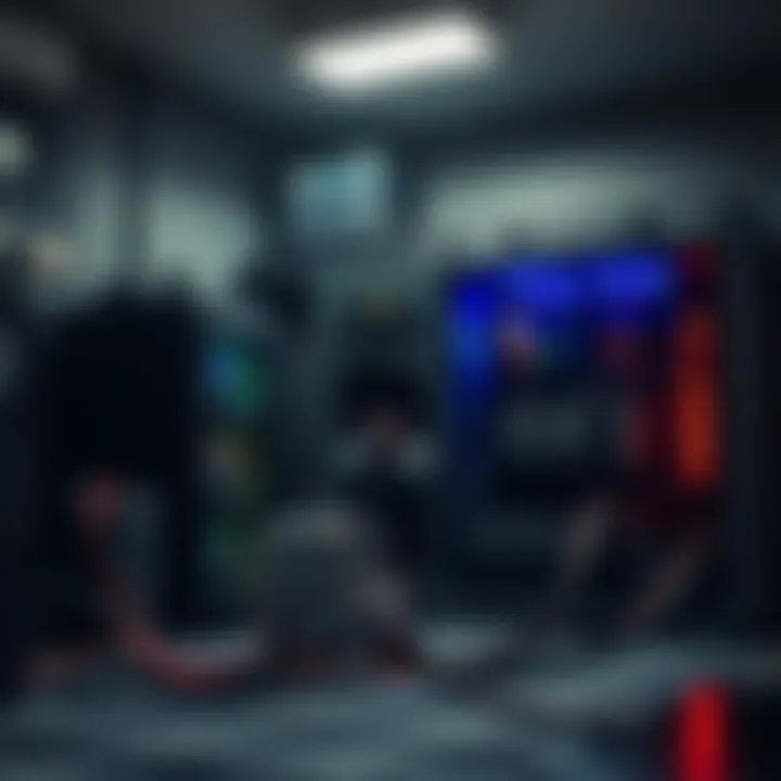 A miner machine set up in a dimly lit room, showcasing several graphics cards and wires, symbolizing investment in cryptocurrency during a bear market.