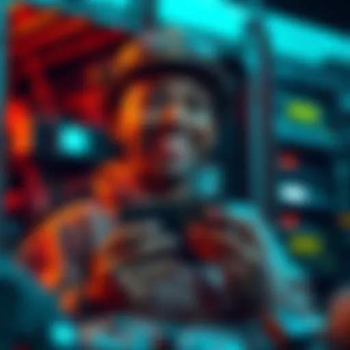 A miner smiles while holding a digital currency wallet, showcasing their journey and community support.